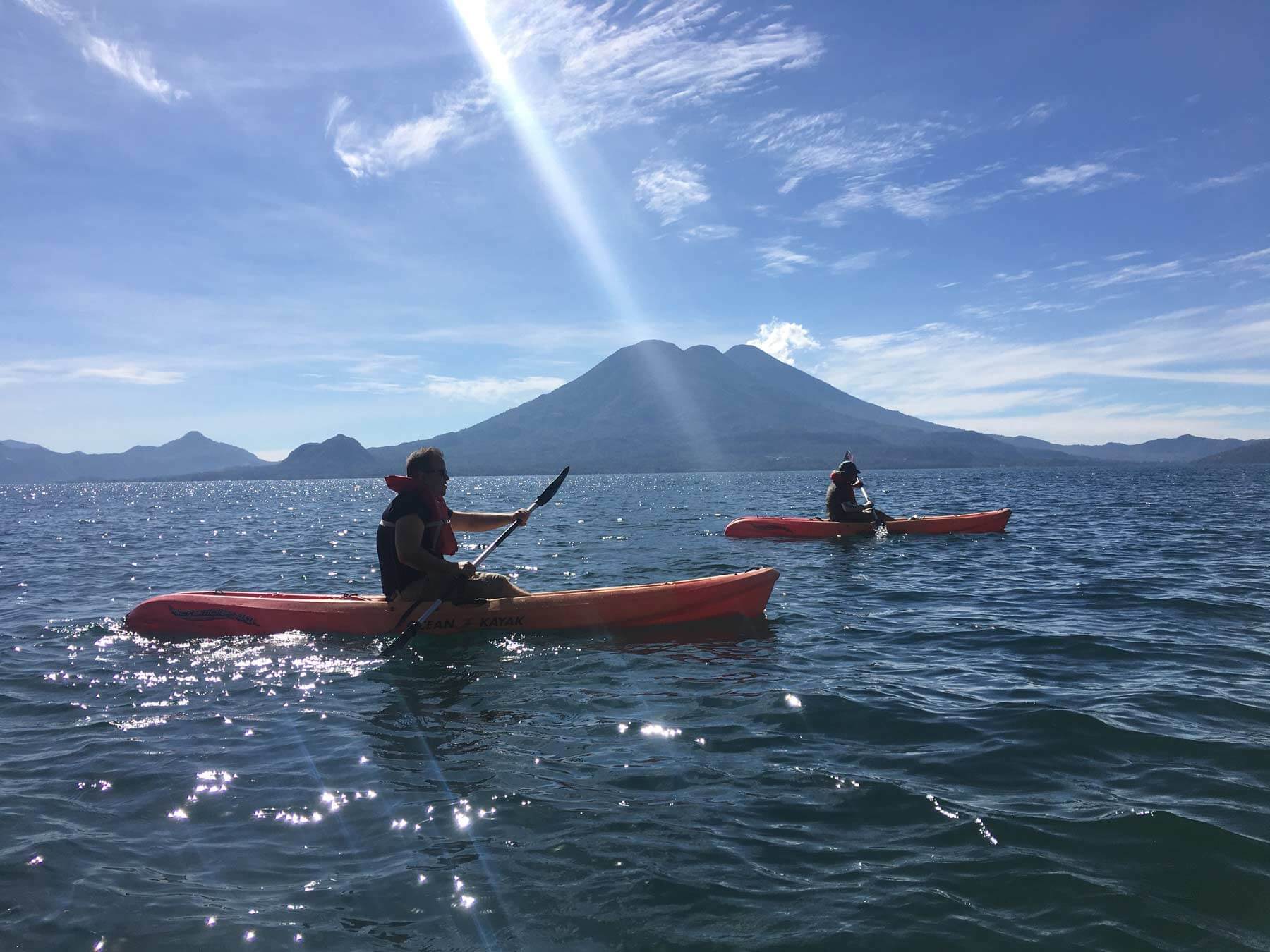 Lake Atitlan Kayak volcanoes6