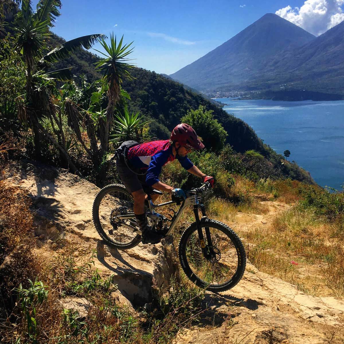 Lake Atitlan Slickrock descent MTB