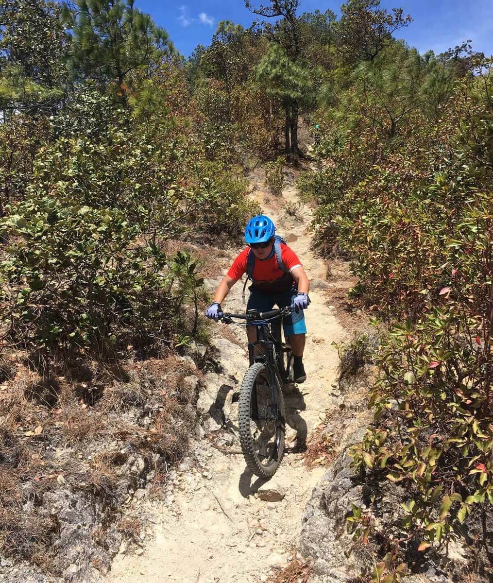 Lake Atitlan Slickrock singletrack descent MTB