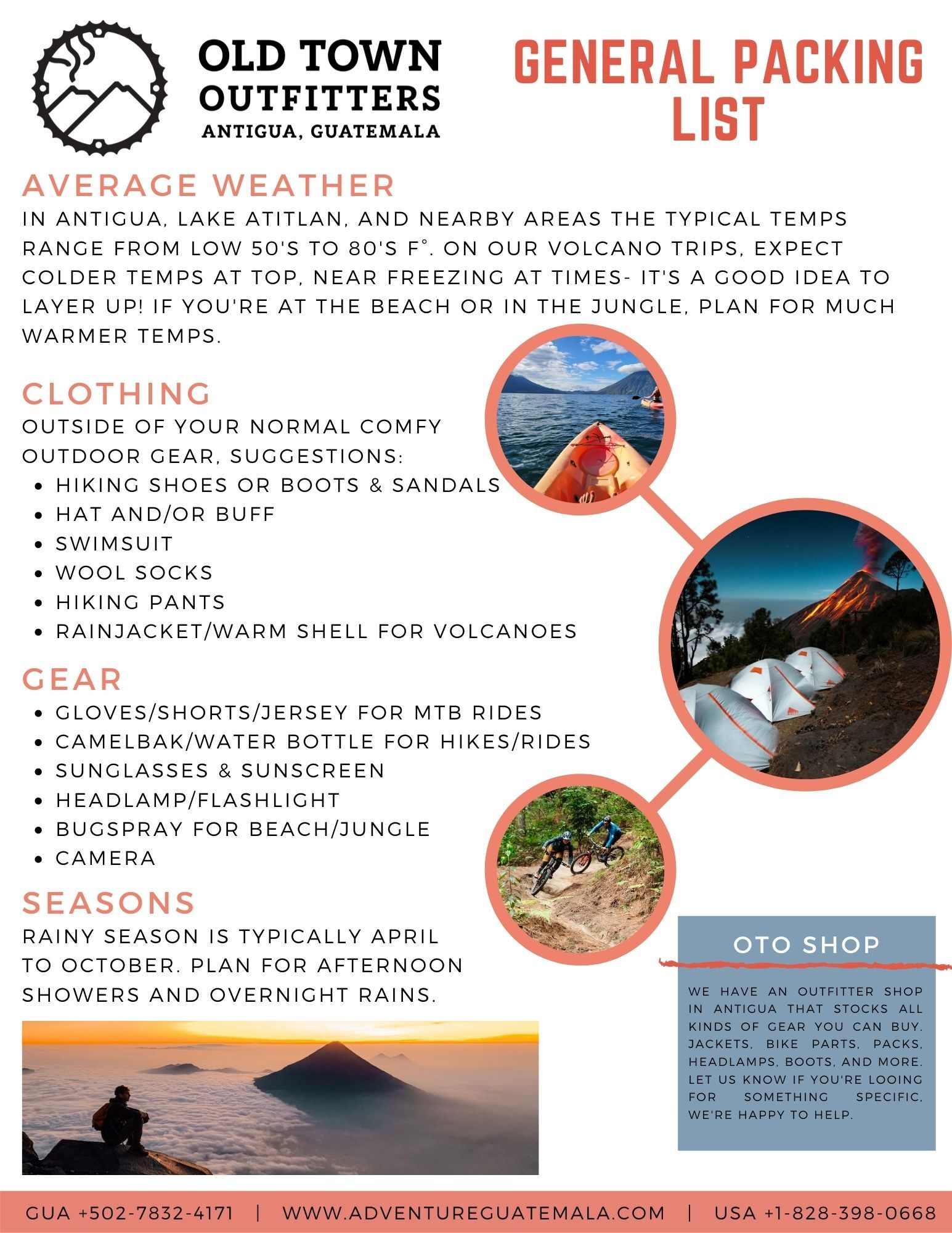 Guatemala General Packing List