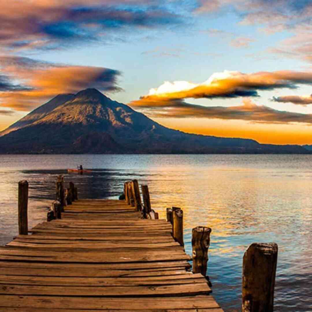 Lake Atitlan Docks Volcanoes