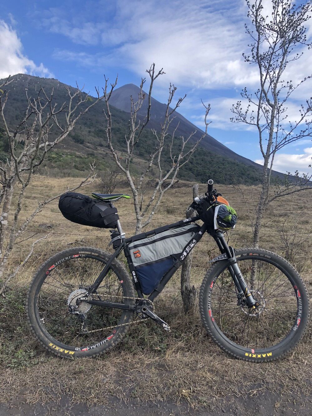 Pacaya lava field bike setup
